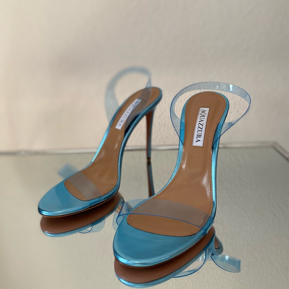Aquazzura So Nude PVC Slingback Sandals 38.5 - Picture 7 of 14